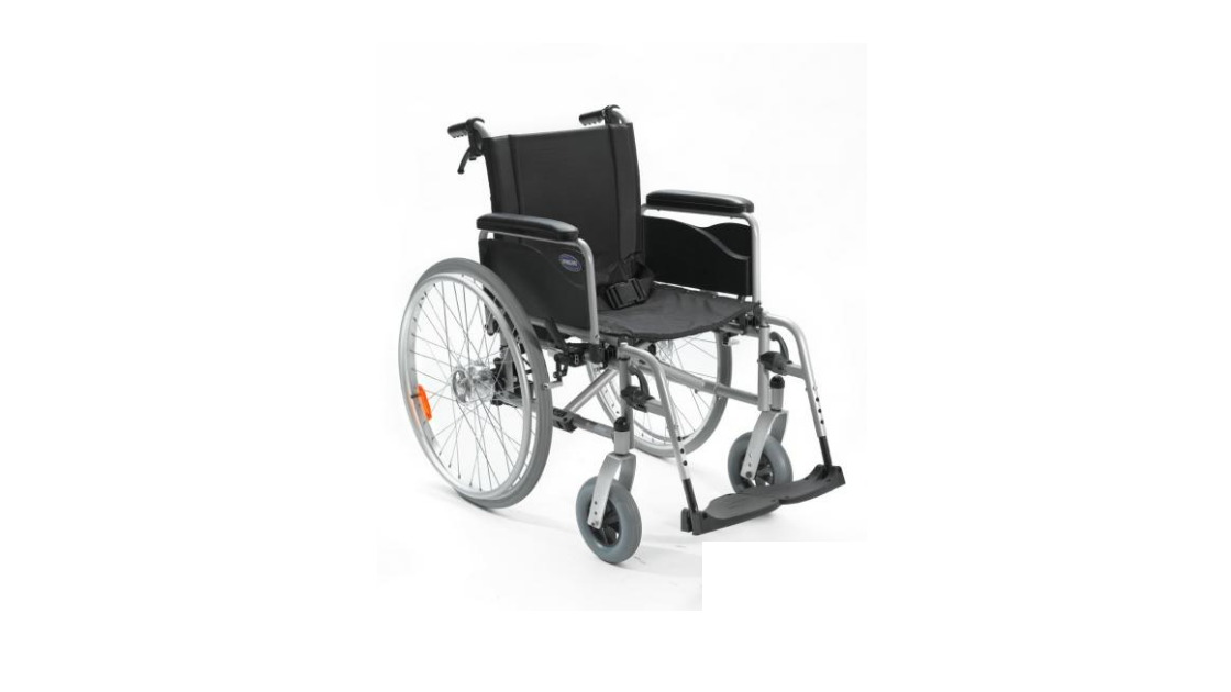 Standard-Rollstuhl, für kurzzeitige Spazierfahrten geeignet 