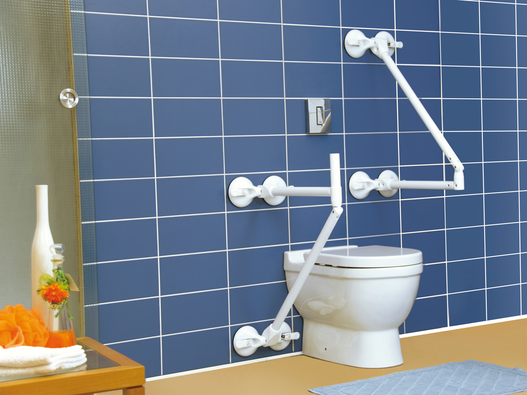 Toilette mit Stützsystem QuattroPower Stütz mit 4 Saugtellern 