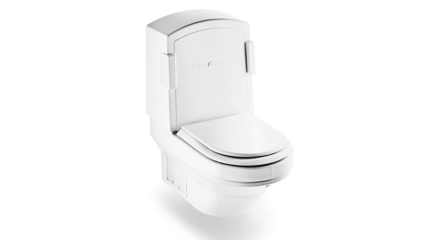 Dusch-WC Komplettanlage mit Ellbogen-Rücken-Spülauslösung