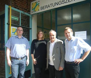 Personen von links nach rechts: Werner-Boelz, Katharina Fegebank, Bernd Kritzmann, Dieter Wiegel