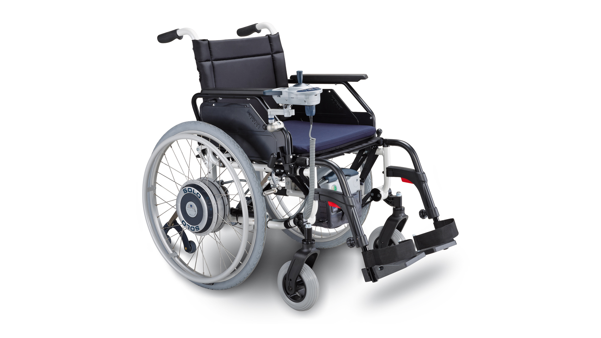 Manueller Rollstuhl mit elektrischen Zusatzantrieb