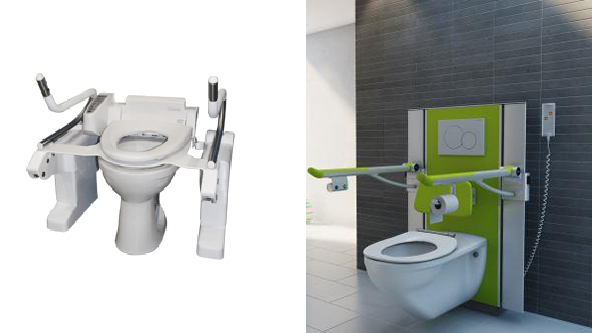 Toilettenlift und WC-Lifter mit Stützklappgriffen