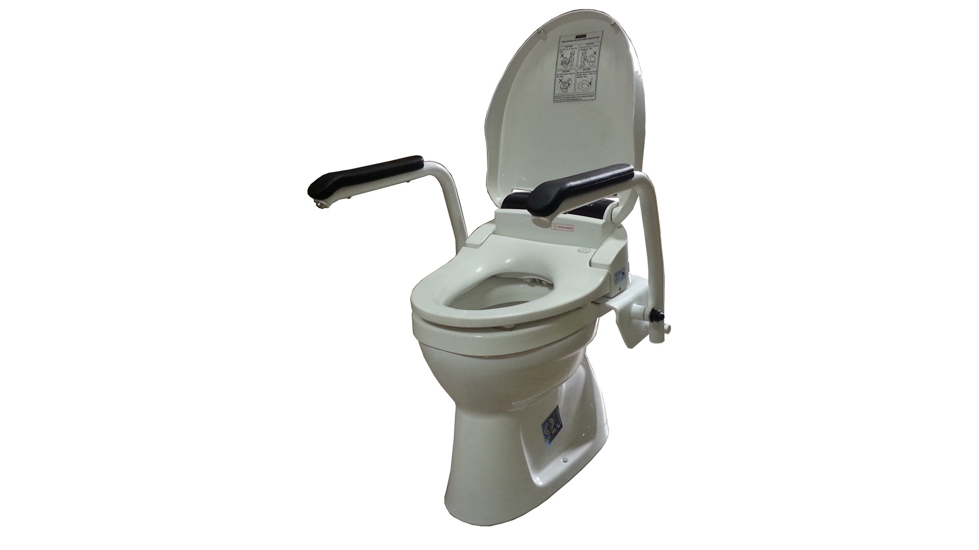 Sitzerhöhung mit Griffsystem und Dusch-Bidet für die Toilette
