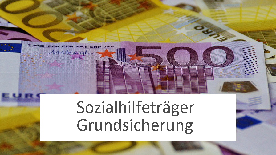 Symbolbild pixabay.de: Geldscheine, hinzugefügter Schriftzug "FSozialhilfe, Grundsicherung"