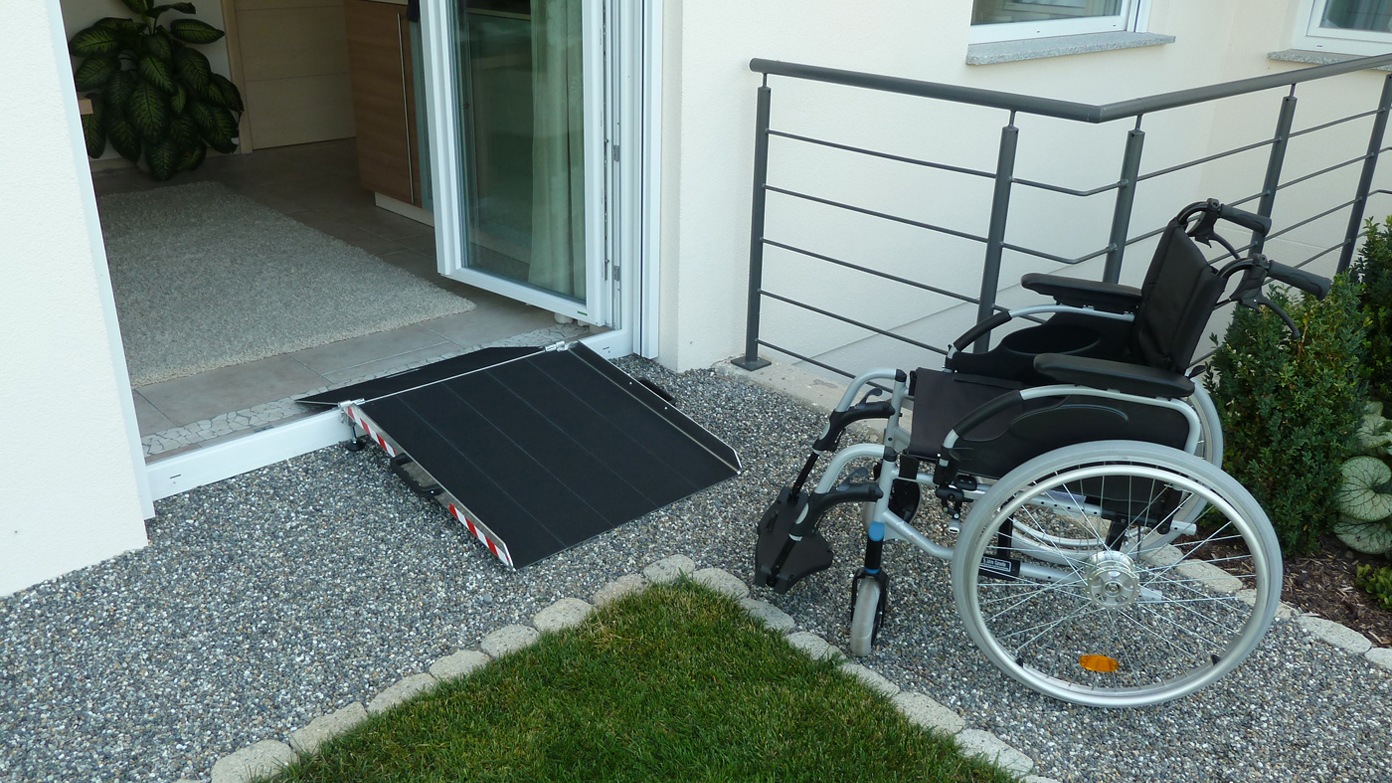 Balkonrampe mit Rollstuhl