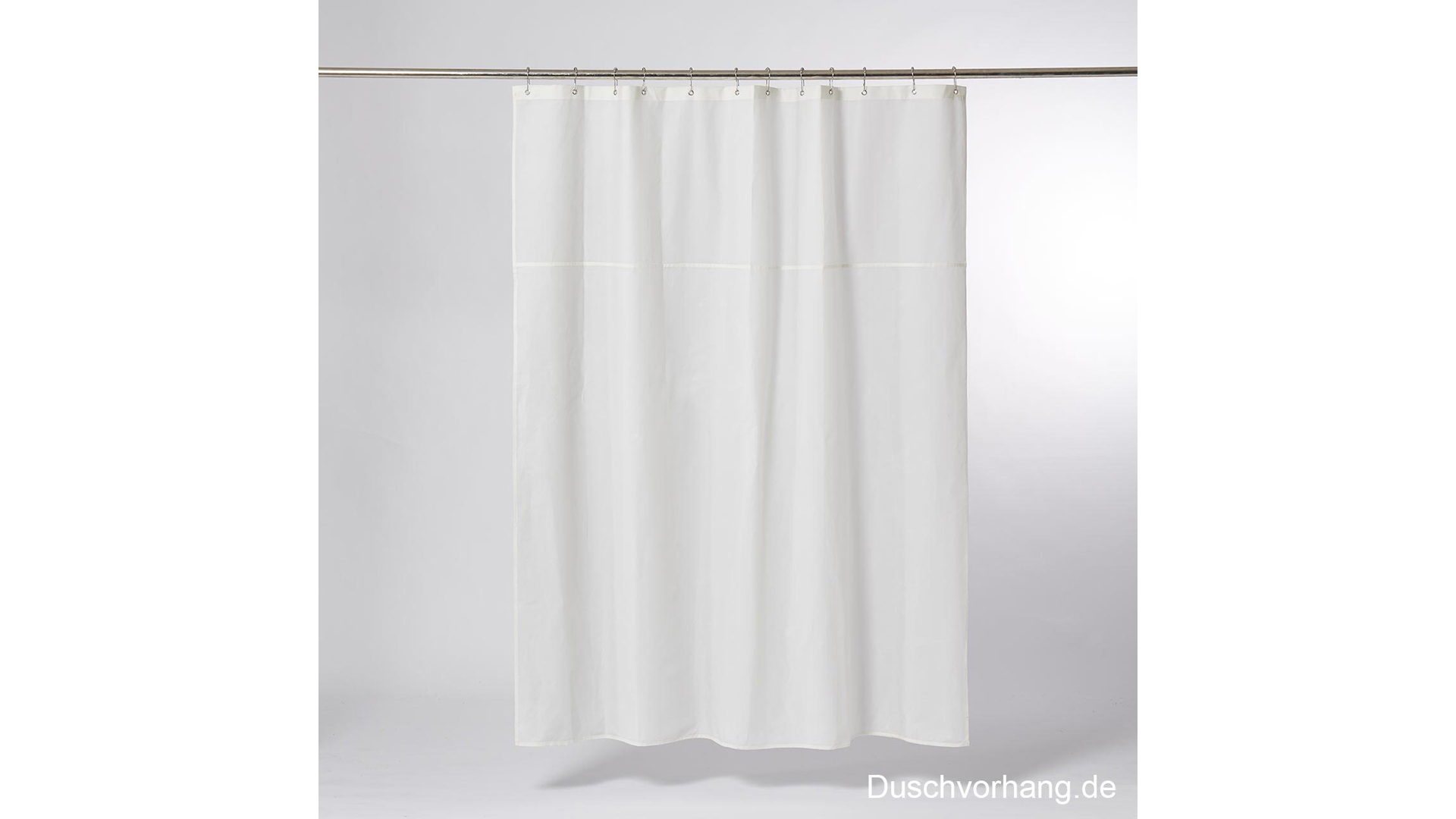 Duwax nachhaltiger Textil-Duschvorhang, weiß. 180 cm Breite, 200 cm Länge