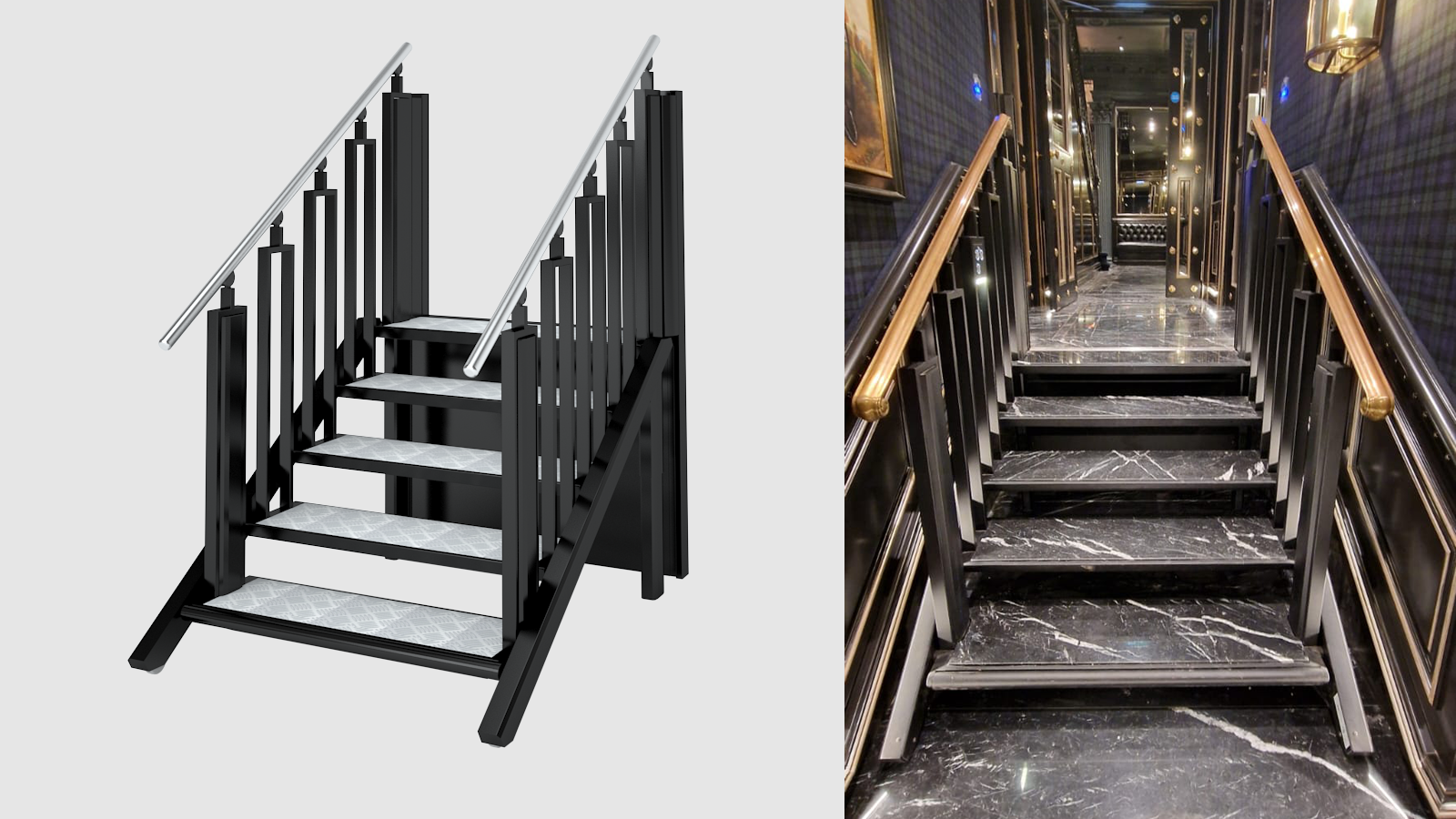Liftup Flexstep als Plattformlift by Liftup - Produktbild und eingebaut in einem Hotel