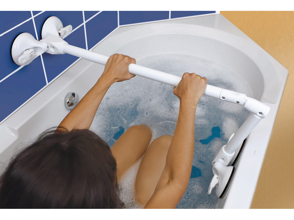 Badewanne mit Stützsystem QuattroPower Stütz mit 4 Saugtellern