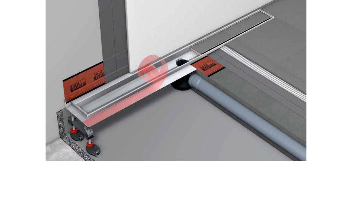 Baumaßnahme für eine bodenebene Dusche mit TECEdrainline