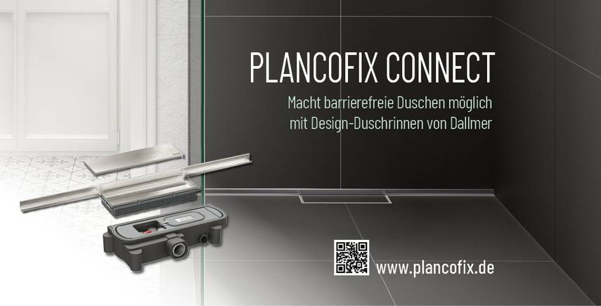 Plancofix Connect macht barrierefreie Duschen möglich mit Design-Duschrinnen von Dallmer