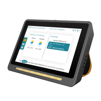 Das digitale Assistenzsystem VIVAICare unterstützt die zeitliche Orientierung.
