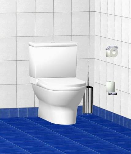 Stand-Tiefspül-WC mit Spülkasten, Toilettenpapierhalter, Bürstengarnitur