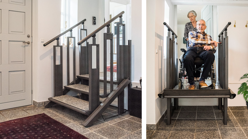Liftup Flexstep Treppe und Plattformlift in einem Wohnhaus