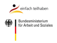 Logo Webportal Einfach teilhaben und Logo Bundesministerium für Arbeit und Soziales