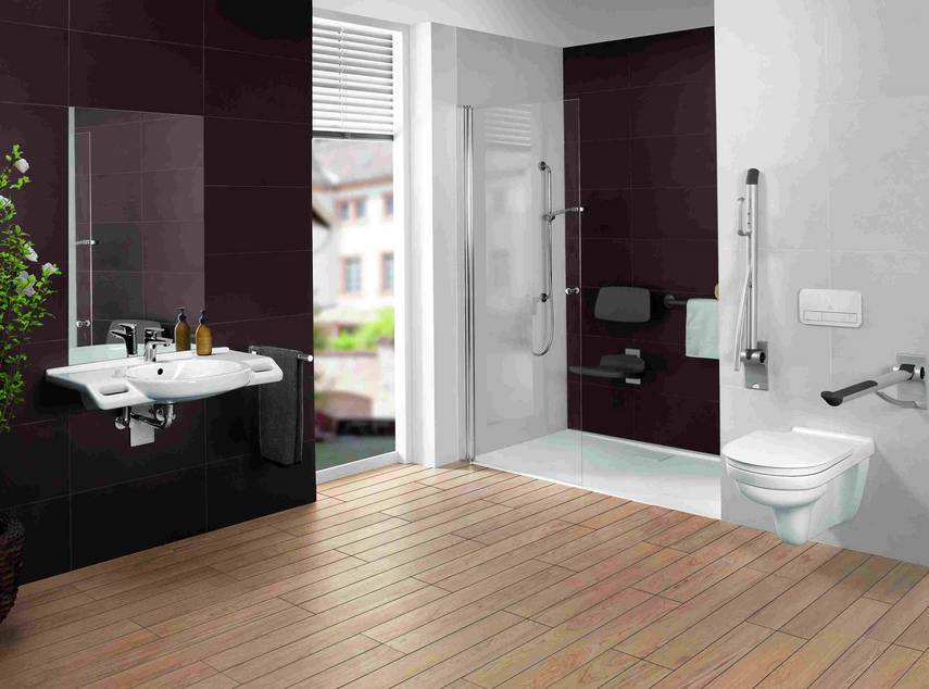 Bespiel für barrierefreie und barrierearme Badezimmerumbauten.