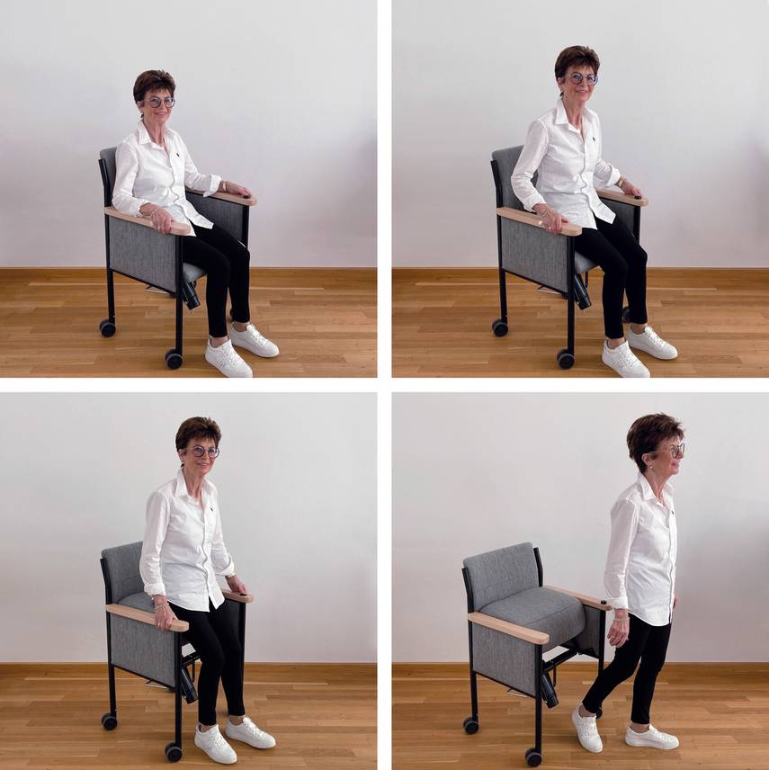 Standup Aufstehstuhl auf Rollen
