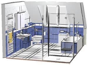 Eine 3D-Planung zeigt, wie sich Ihr Bad barrierefrei gestalten lässt.